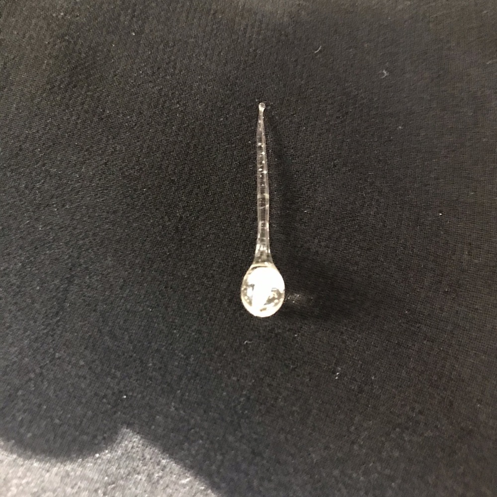 Glass earring with mushroom